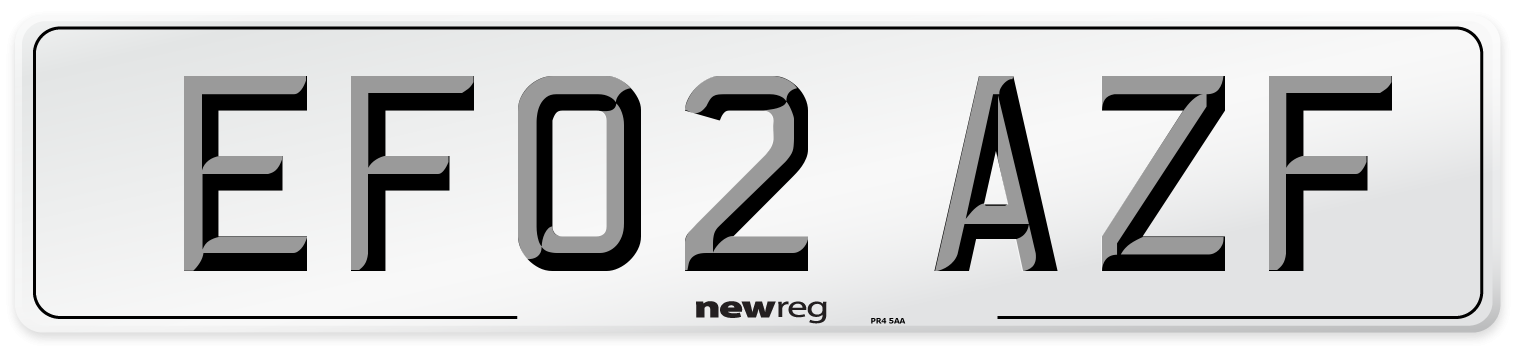 EF02 AZF Number Plate from New Reg